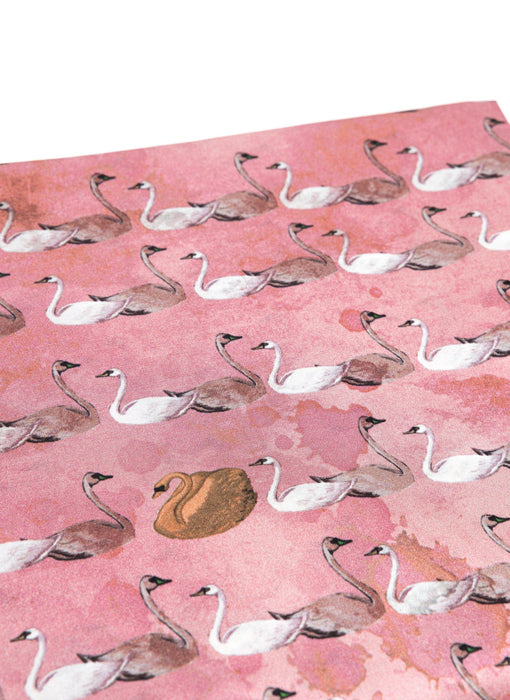 Versace Jeans Couture Pink/Violet Swan Print Silk Scarf