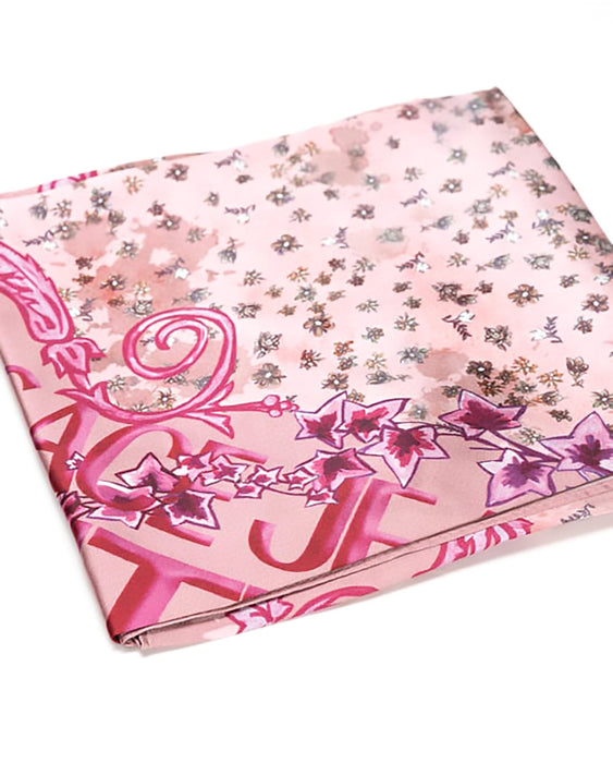 Versace Jeans Couture Silk Scarf with Baroque Print – Rose