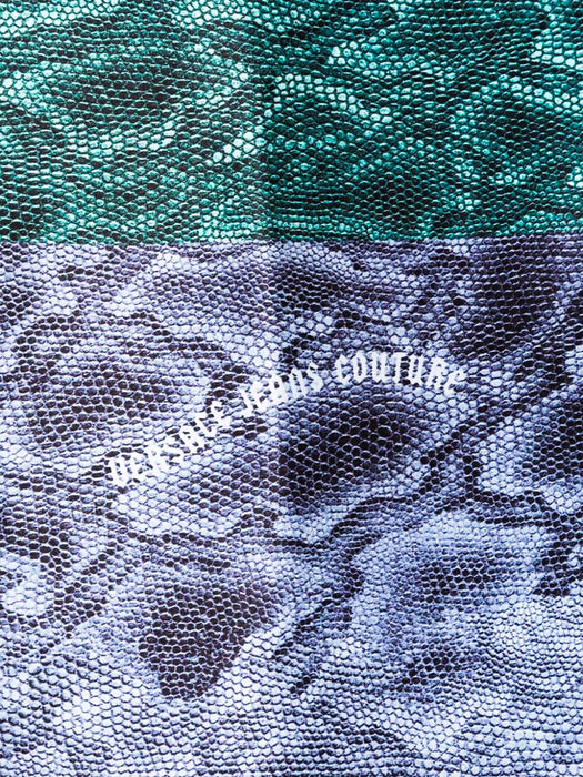 Versace Jeans Couture Luxury Multicolor Snake-Print Scarf with Baroque Borders