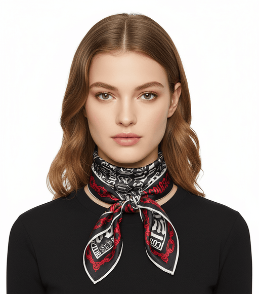 Versace Jeans Couture Monochrome Chain-Print Square Scarf