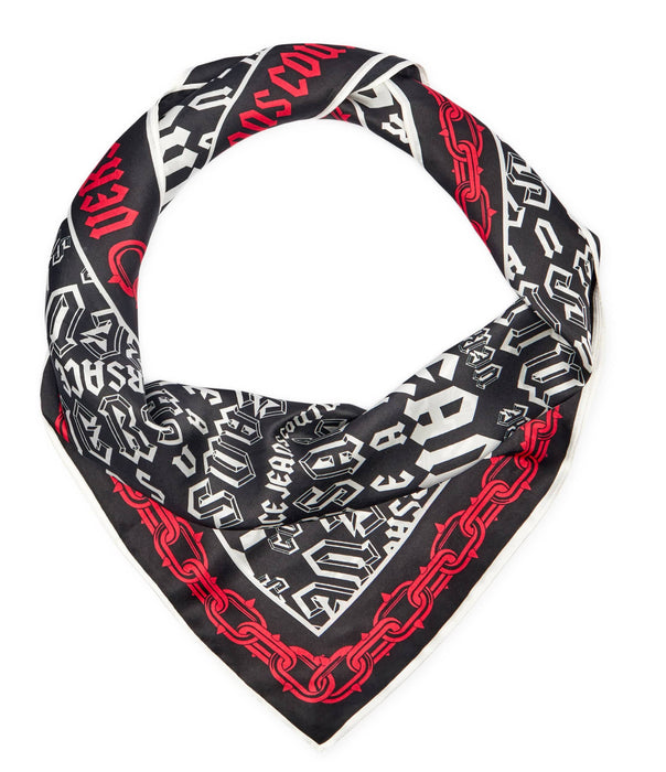 Versace Jeans Couture Monochrome Chain-Print Square Scarf
