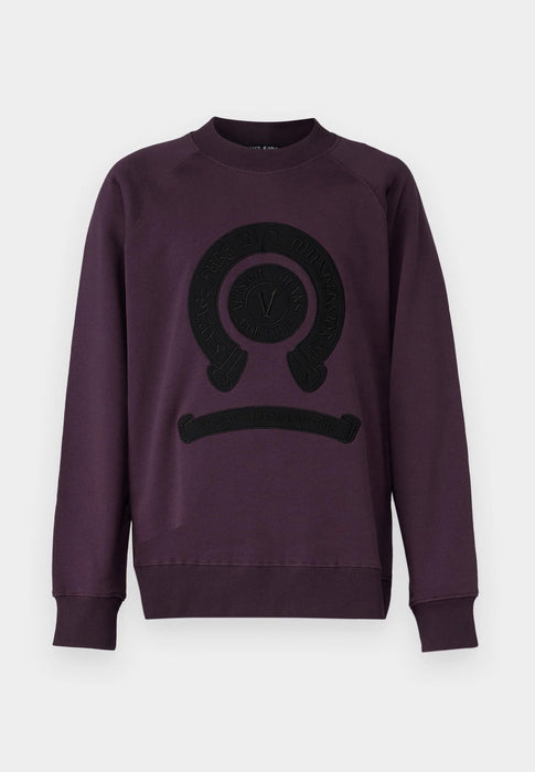 Versace Jeans Couture Plum Cotton Mens Signature Statement Print Hoodie