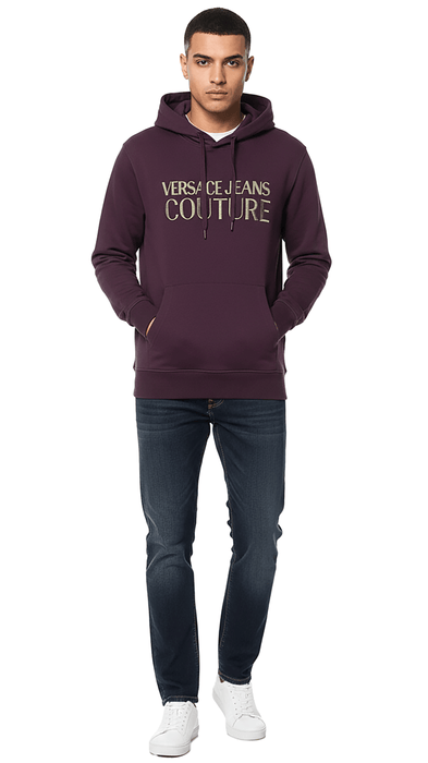 Versace Jeans Couture Plum Cotton Mens Signature Hoodie-L