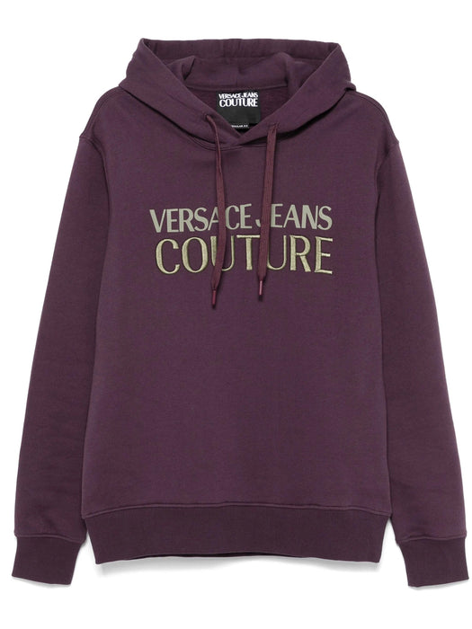 Versace Jeans Couture Plum Cotton Mens Signature Hoodie