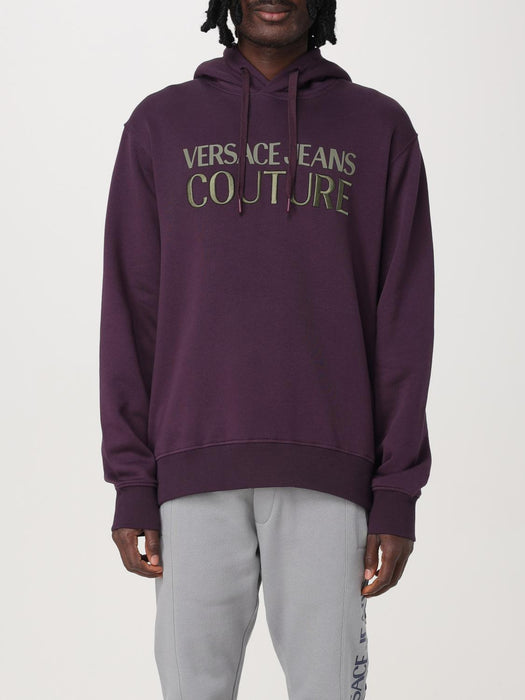 Versace Jeans Couture Plum Cotton Mens Signature Hoodie