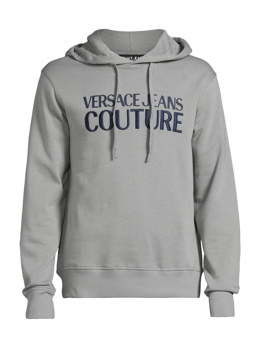 Versace Jeans Couture Ice Grey Cotton Mens Signature Hoodie