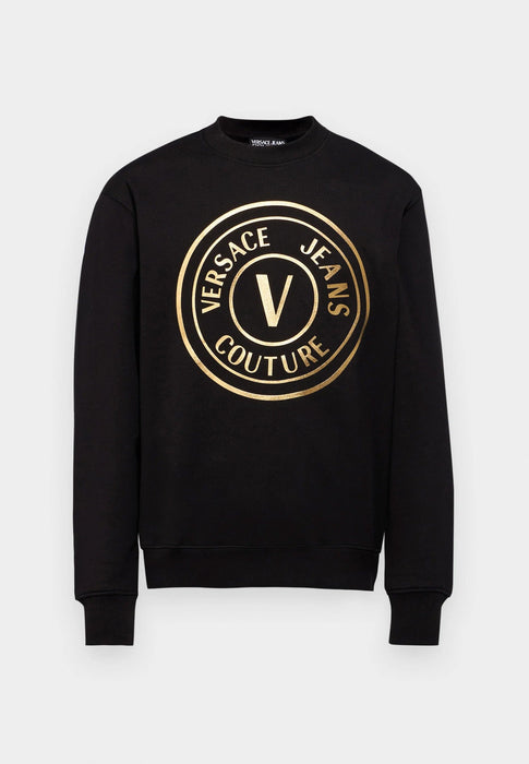 Versace Jeans Couture Black/Gold Cotton Mens Foil Medallion Logo sweatshirt