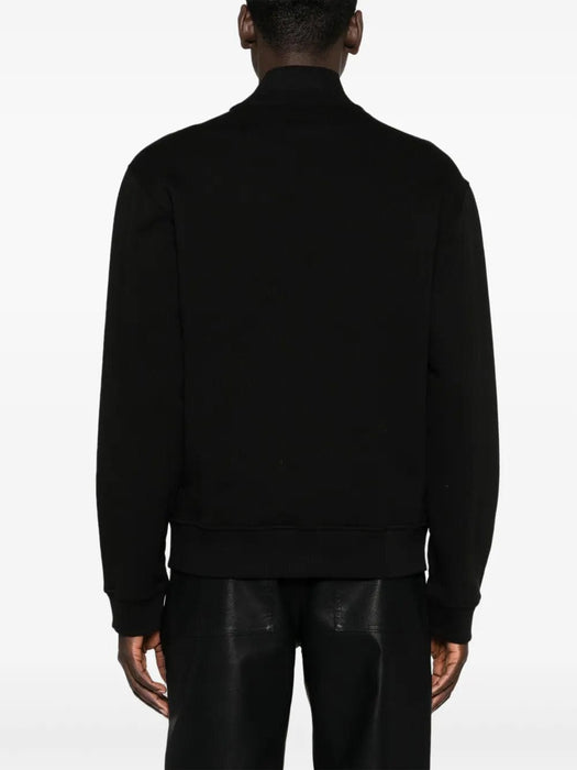Versace Jeans Couture Black Cotton Mens Signature Chain Emblem Zip Sweatshirt