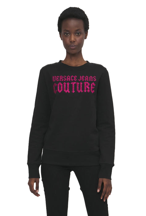 Versace Jeans Couture Black Signature Screen Printed Sweatshirt-S