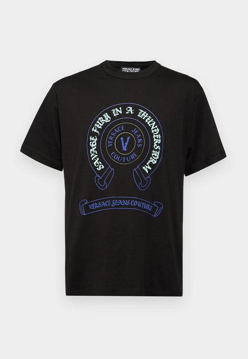 Versace Jeans Couture Black Mens Graphic Logo Short Sleeve  T-Shirt