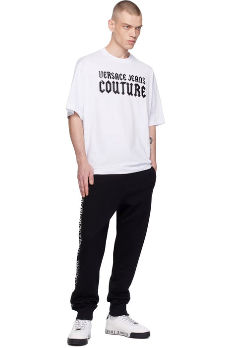 Versace Jeans Couture White Mens Oversized Gothic Print Graphic T-Shirt