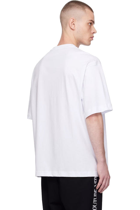Versace Jeans Couture White Mens Oversized Gothic Print Graphic T-Shirt