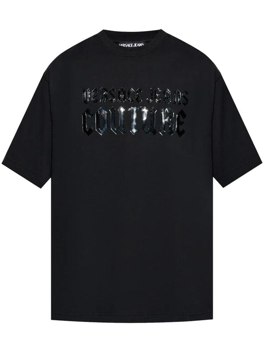 Versace Jeans Couture Black Mens Gothic Graphic Oversized T-Shirt