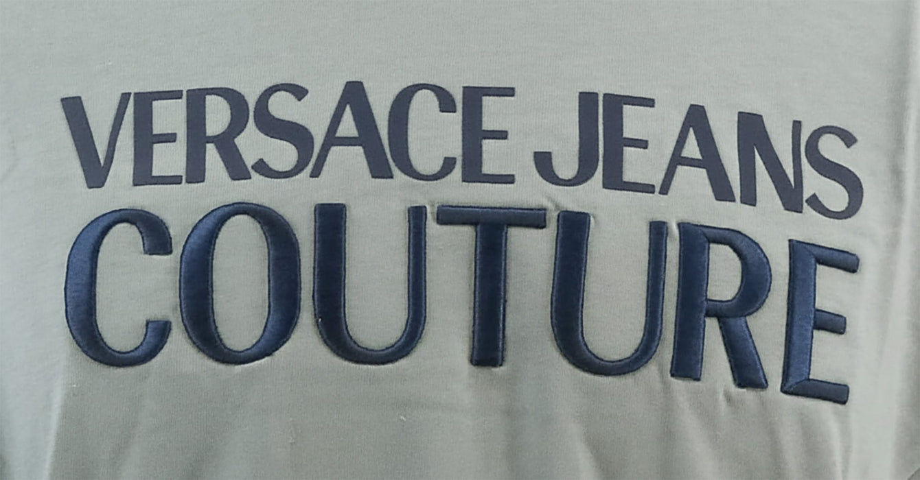 Versace Jeans Couture Ice Grey Mens Cotton Embroidered Logo T-Shirt
