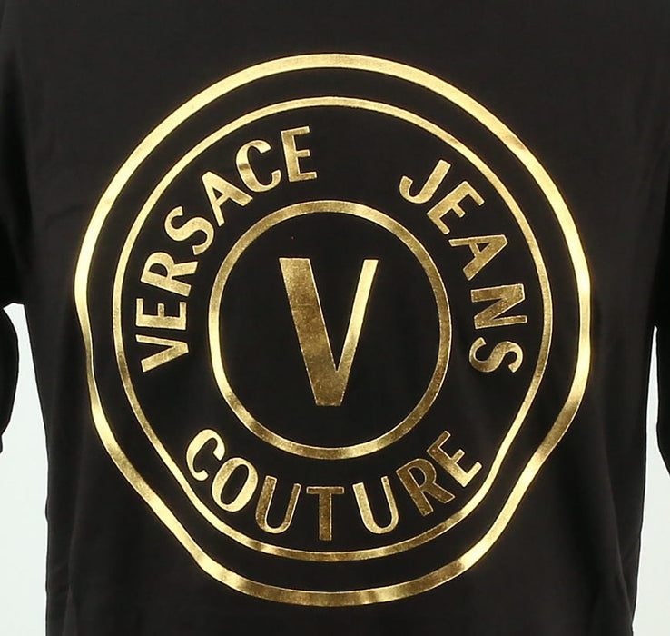 Versace Jeans Couture Black/Gold Mens Oversized Screen Print Logo T-Shirt