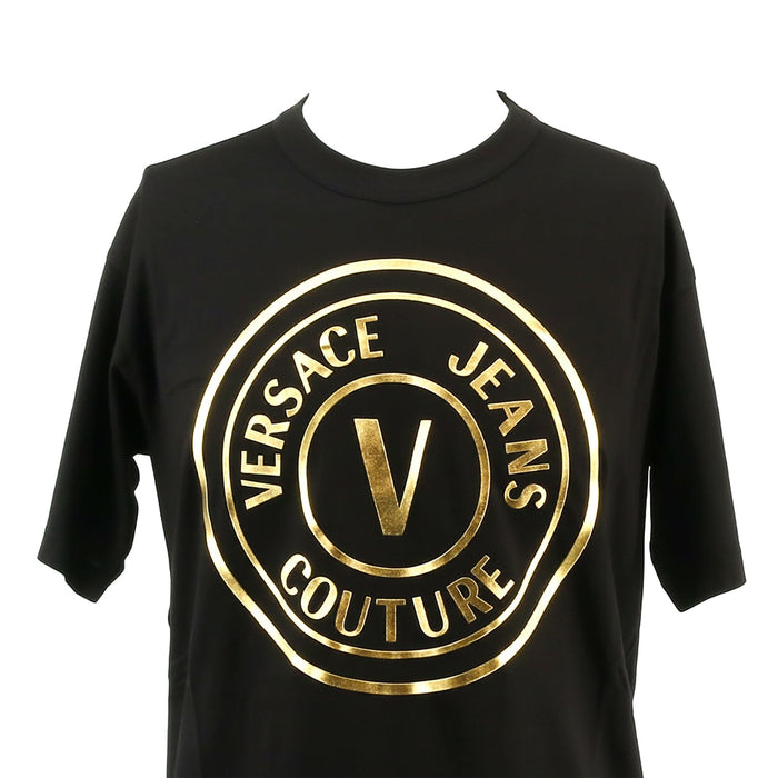 Versace Jeans Couture Black/Gold Mens Oversized Screen Print Logo T-Shirt