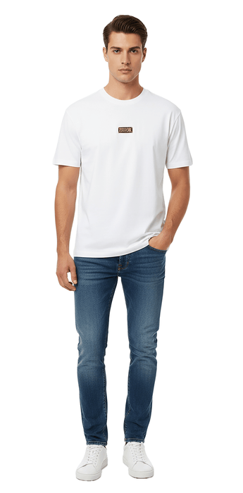Versace Jeans Couture White Mens Oversized Minimalist Patch Logo T-Shirt -XXL