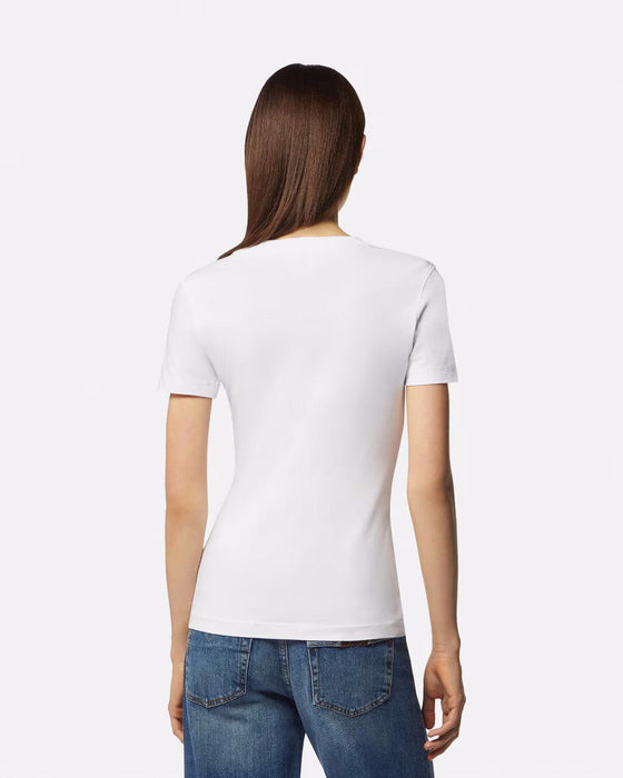 Versace Jeans Couture White/Gold Medallion Logo Screen Printed T-shirt-