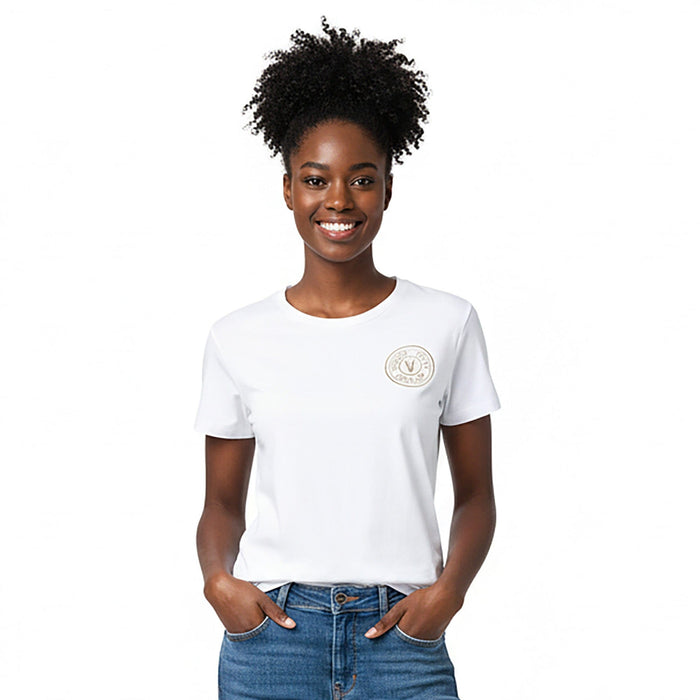 Versace Jeans Couture White/Gold Medallion Logo Screen Printed T-shirt-