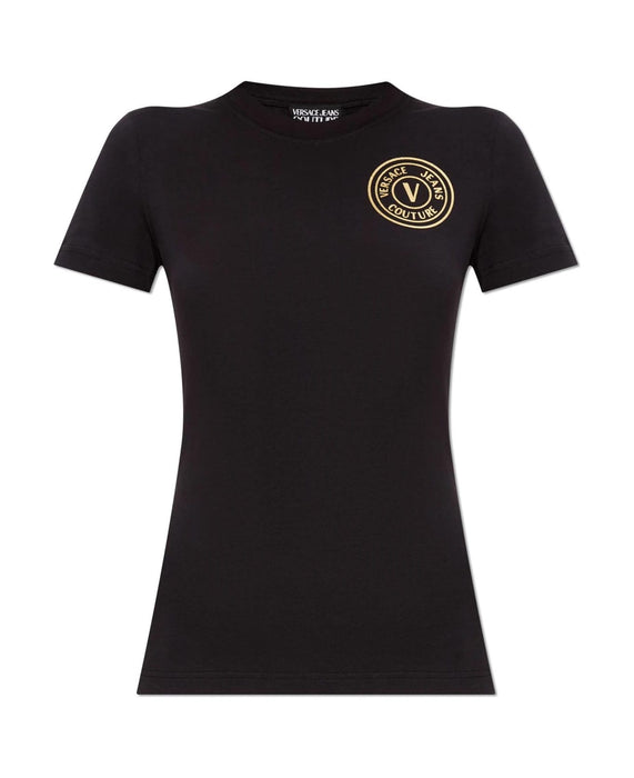 Versace Jeans Couture Black/Gold Medallion Logo Screen Printed T-shirt-