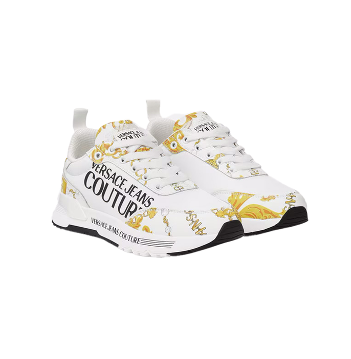 Versace Jeans Couture Womens BaroqueInspired White LowTop  Sneakers-EU35