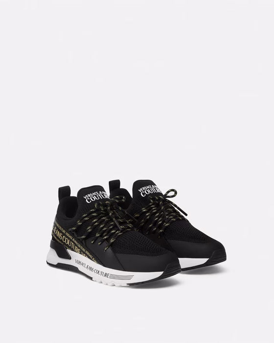 Versace Jeans Couture Womens Black Mesh LaceUp  Sneakers-EU38