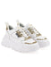 Versace Jeans Couture Womens Chunky White Sneakers with Gold Glitter Detail-EU41