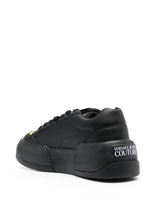 Versace Jeans Couture Chunky Black Low-Top Womens  Sneakers with Baroque Print