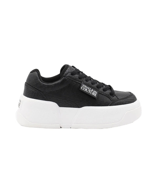 Versace Jeans Couture Womens Textured Black Low-Top Sneakers