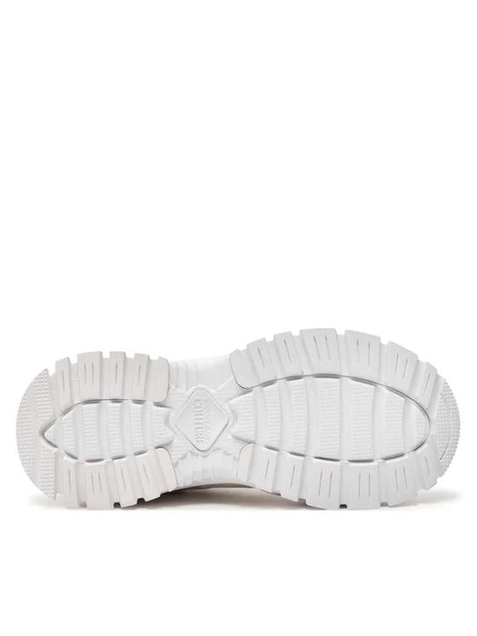 Versace Jeans Couture Womens Chunky White Print Sneakers with Gold Chain Motif