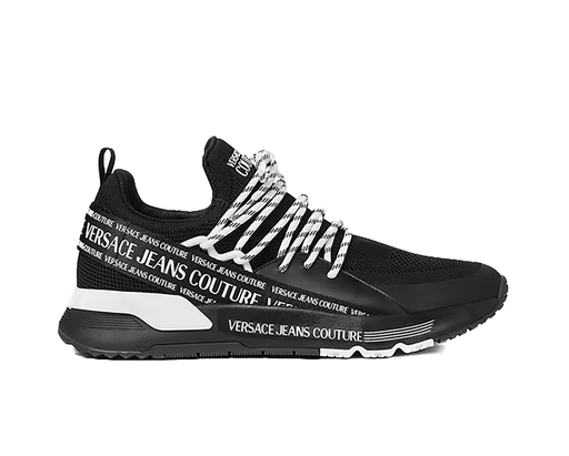 Versace Jeans Couture Mens Monochrome Mesh Lace-Up Sneakers