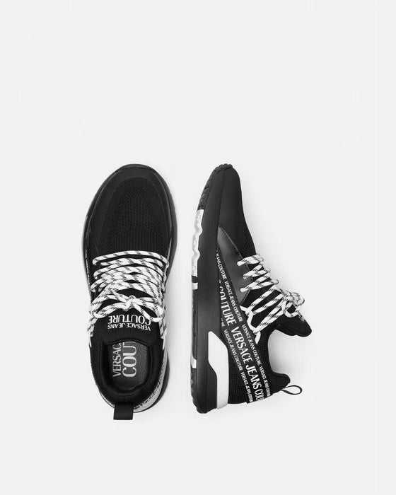 Versace Jeans Couture Mens Monochrome Mesh Lace-Up Sneakers