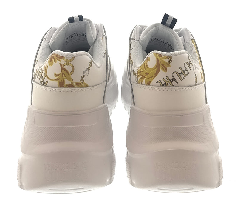 Versace Jeans Couture Mens White/Gold  Baroque Panel Sneakers