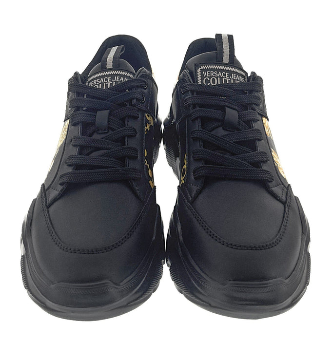 Versace Jeans Couture Mens Black/Gold   Baroque Panel Sneakers