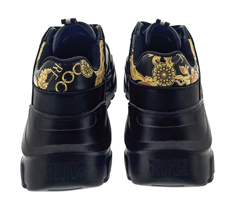 Versace Jeans Couture Mens Black/Gold   Baroque Panel Sneakers