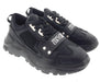 Versace Jeans Couture Mens Minimaluist Classic Black Lace-Up Sneakers