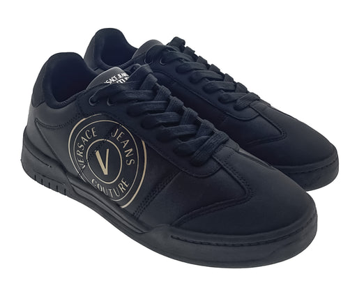 Versace Jeans Couture Mens Black Medallion Classic Court Sneakers