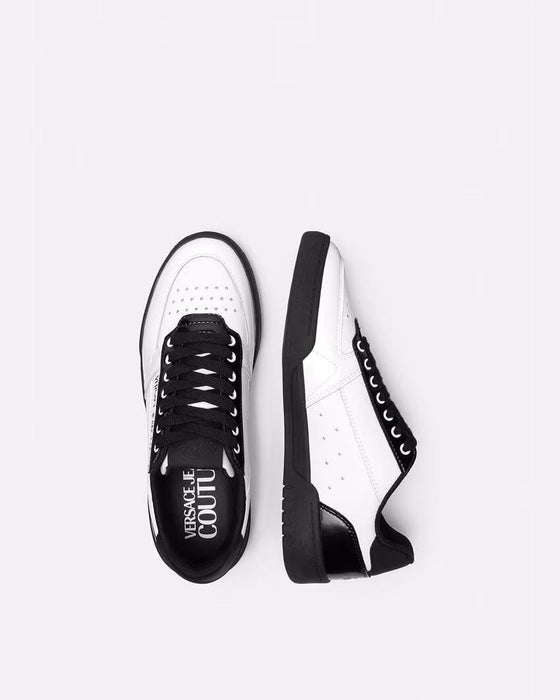 Versace Jeans Couture Mens Monochrome Retro Court Sneakers