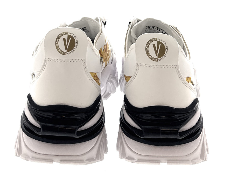 Versace Jeans Couture Mens Chunky Baroque Panel White Gold  Sneakers