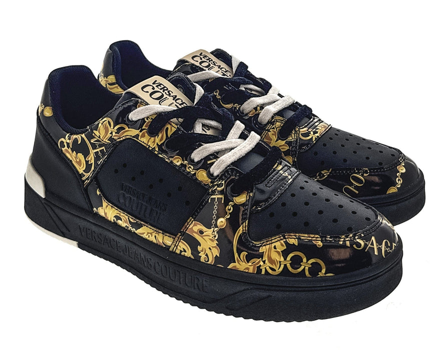 Versace Jeans Couture Mens Black Gold Signature Classic  Sneakers-EU45