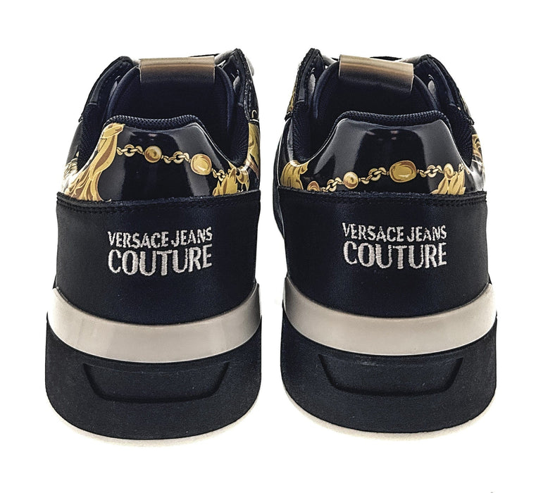 Versace Jeans Couture Mens Black Gold Signature Classic  Sneakers