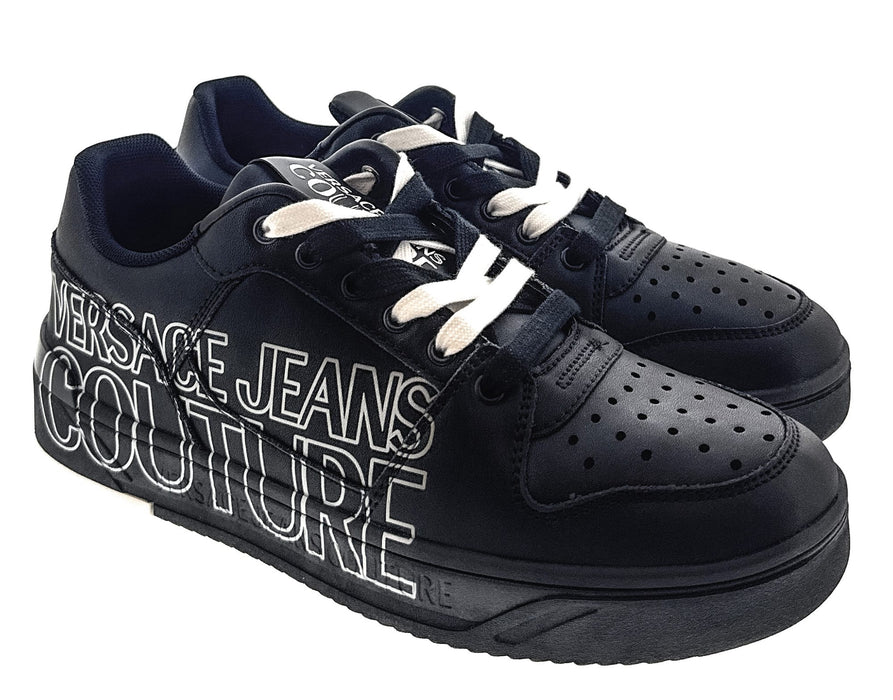 Versace Jeans Couture Mens Black Signature Logo Classic  Sneakers-EU41