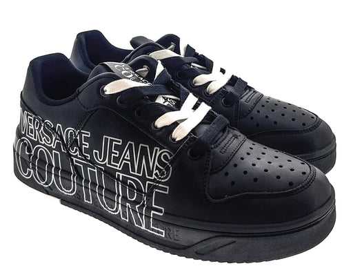 Versace Jeans Couture Mens Black Signature Logo Classic  Sneakers