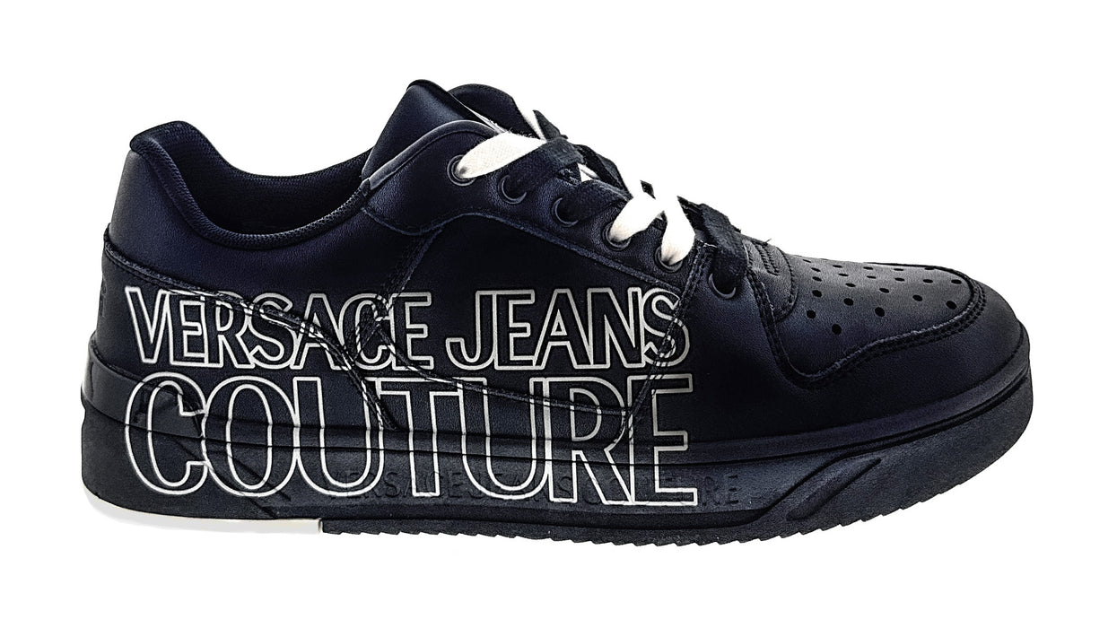 Versace Jeans Couture Mens Black Signature Logo Classic  Sneakers