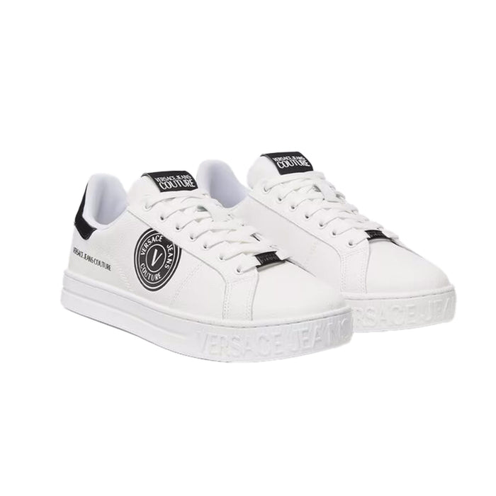 Versace Jeans Couture Mens Men’s White Low-Top Logo Sneakers-EU43