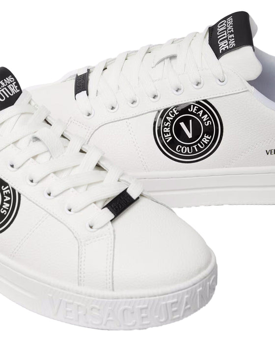 Versace Jeans Couture Mens Men’s White Low-Top Logo Sneakers