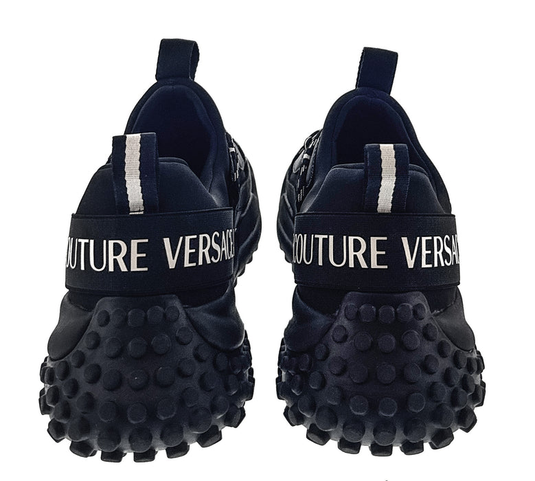 Versace Jeans Couture Mens Men’s Black Signature Low-Top Logo Sneakers