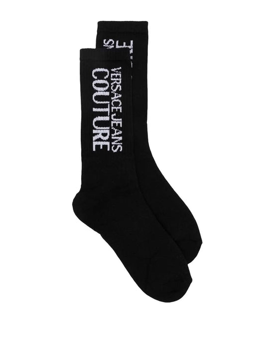 Versace Jeans Couture Black Logo Socks - Luxury Basics -EU39-42