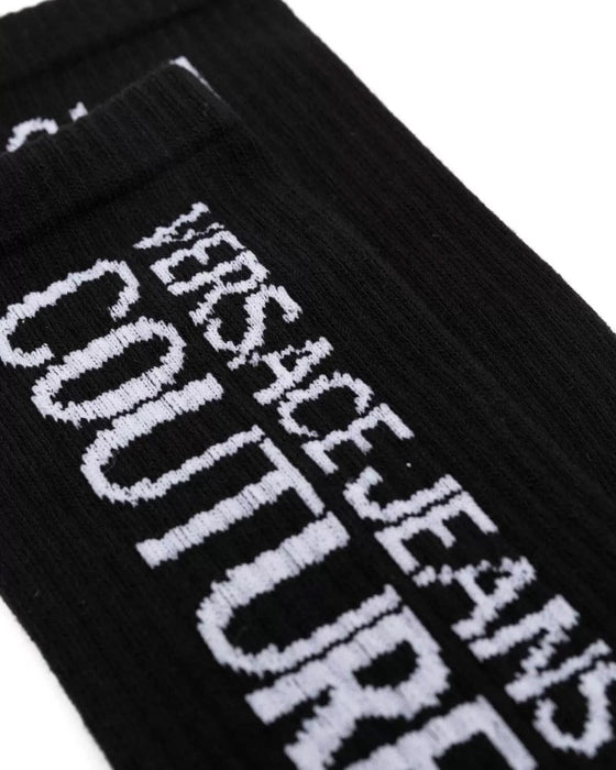 Versace Jeans Couture Black Logo Socks - Luxury Basics