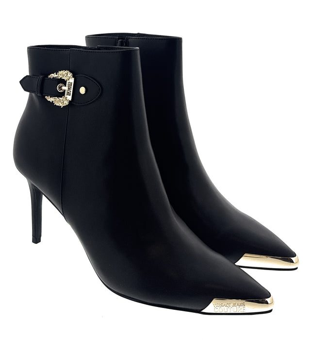 Versace Jeans Couture Womens Ornate Buckle Heeled Ankle Boots-EU37